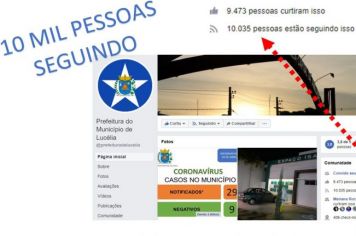 Prefeitura de Lucélia alcança marca de 10 mil seguidores no Facebook